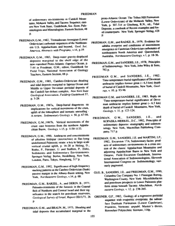Stacking Patterns of Cyclic Parasequences in Cambro-Ordovician Carbonates of Eastern New York State Page 11