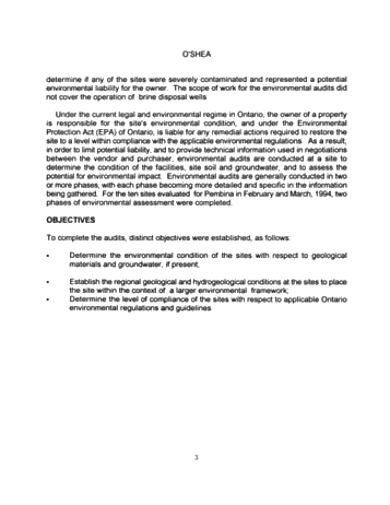 Environmental Aspects of Pembina's Purchase of Telesis Page 3