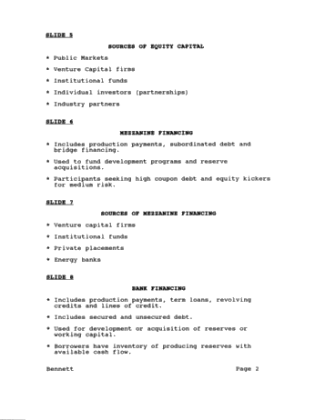 Oil and Gas Financing Page 2