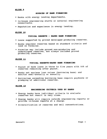 Oil and Gas Financing Page 3