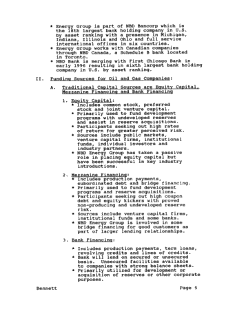 Oil and Gas Financing Page 5