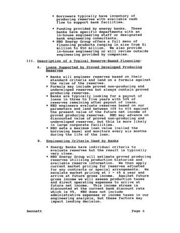 Oil and Gas Financing Page 6