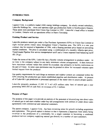 Marketing Ontario Gas; A Producer's Perspective Page 1