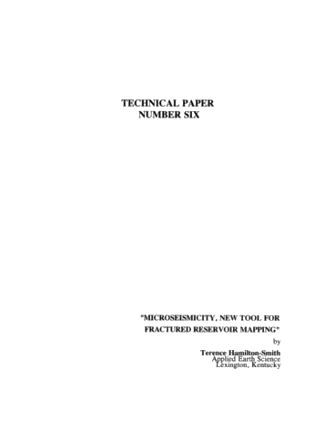 Microseismicity, New Tool for Fractured Reservoir Mapping Page 1