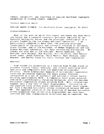 Microseismicity, New Tool for Fractured Reservoir Mapping Page 1