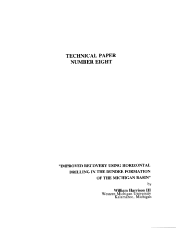 Improved Recovery Using Horizontal Drilling in the Dundee Formation of the Michigan Basin Page 1