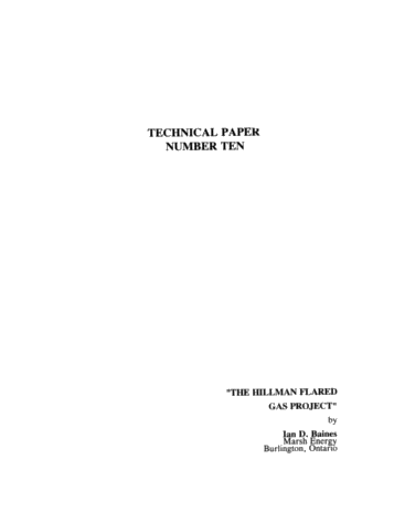 The Hillman Flared Gas Project (Abstract Only) Page 1