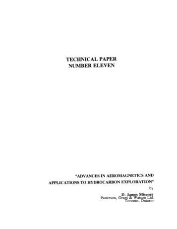 Advances in Aeromagnetics and Applications to Hydrocarbon Exploration Page 1
