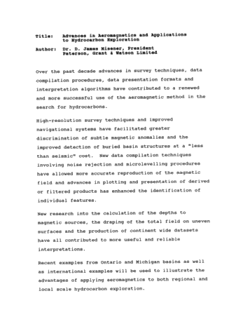 Advances in Aeromagnetics and Applications to Hydrocarbon Exploration Page 1