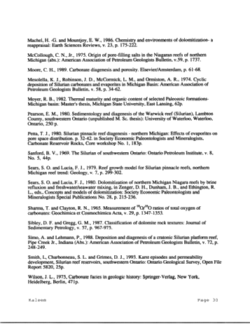 Role of Carbonate Diagenesis and Halite Plugging on the Reservoir Quality of Middle Silurian Reefal Dolomites Page 30