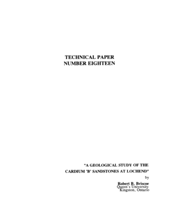 Geological Study of the Cardium "BSandstones at Lochend Page 1