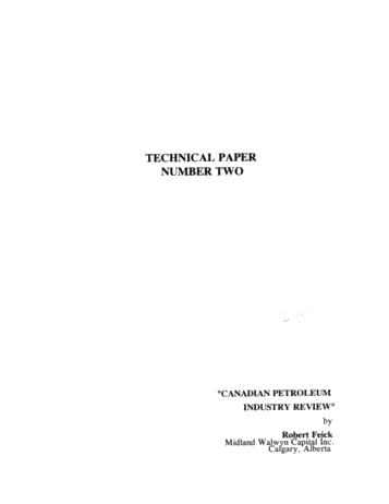 Canadian Petroleum Industry Review Page 1
