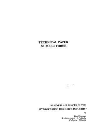Business Alliances in the Hydrocarbon Resource Industry Page 1