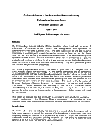 Business Alliances in the Hydrocarbon Resource Industry Page 1