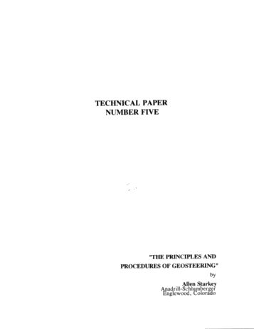 The Principles and Procedures of Geosteering Page 1