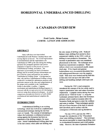 Horizontal Underbalanced Drilling, a Canadian Overview Page 1