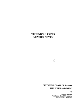 Rotating Control Heads: Then When and Why Page 1