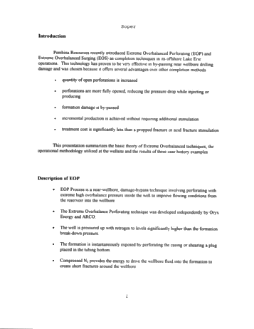 Extreme Overbalanced Treatments Offshore Lake Erie Page 2
