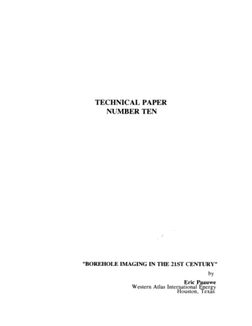 Borehole Imaging in the 21st Century Page 1