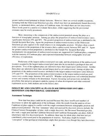 Re-appraising Petroleum Potential in Eastern Canadian Cratonic Basins in Light of New Methods and Data: A Provisional Assessment of Southwestern Ontario Page 8