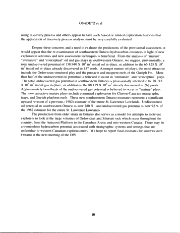 Re-appraising Petroleum Potential in Eastern Canadian Cratonic Basins in Light of New Methods and Data: A Provisional Assessment of Southwestern Ontario Page 10