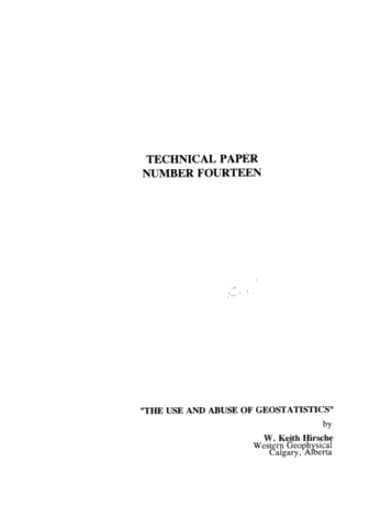 The Use and Abuse of Geostatistics Page 1