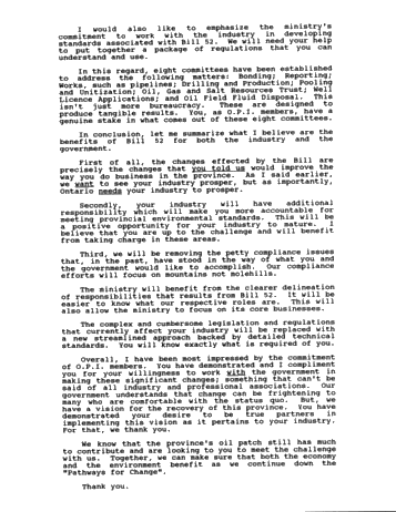 Bill 52, The Aggregate and Petroleum Resources Statute Law Amendment Act Luncheon Address Page 6