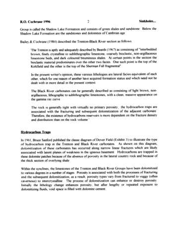 Sinkholes - a Trapping Mechanism for Oil and Gas in the Ordovician of Kent and Essex Counties, Ontario Page 2