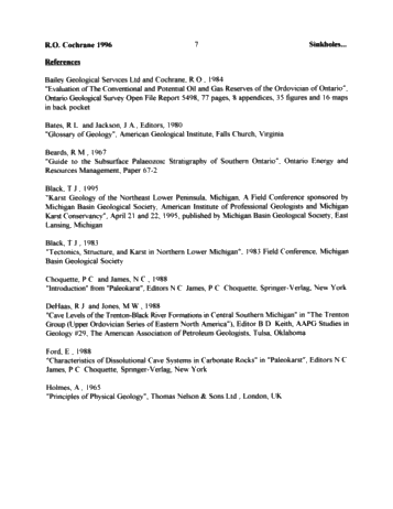 Sinkholes - a Trapping Mechanism for Oil and Gas in the Ordovician of Kent and Essex Counties, Ontario Page 7