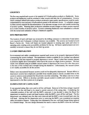 Hydrocarbon Storage Cavern Overhauls - a Case Study Page 2