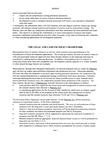 The New Planning Environment: What it Means to Petroleum Resources and Municipalities Page 3