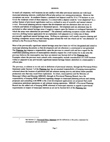 The New Planning Environment: What it Means to Petroleum Resources and Municipalities Page 5