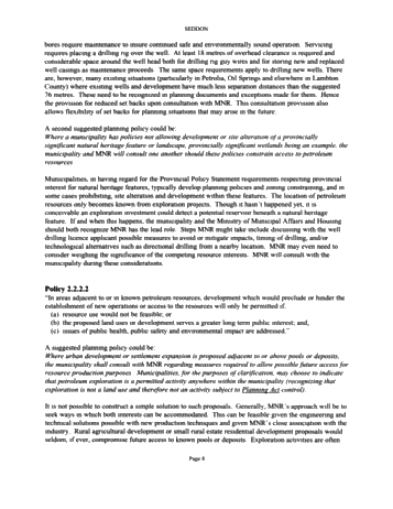 The New Planning Environment: What it Means to Petroleum Resources and Municipalities Page 8