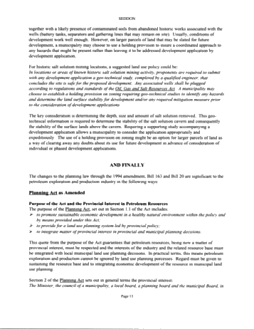The New Planning Environment: What it Means to Petroleum Resources and Municipalities Page 13