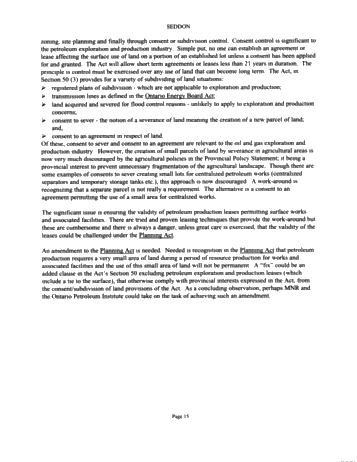 The New Planning Environment: What it Means to Petroleum Resources and Municipalities Page 15