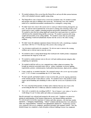 Key Learnings of a Cavern Entry Well Page 3