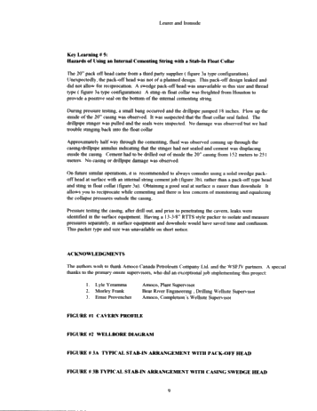 Key Learnings of a Cavern Entry Well Page 9