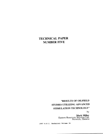 Results of Oilfield Studies Utilizing Advanced Stimulation Technology (No Paper, No Abstract) Page 1