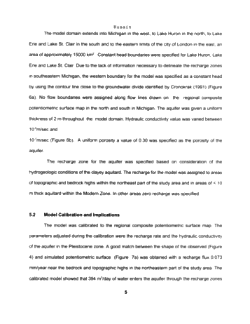 Hydrogeology of the Regional Freshwater Aquifer Lambton County, Southwestern Ontario Page 6
