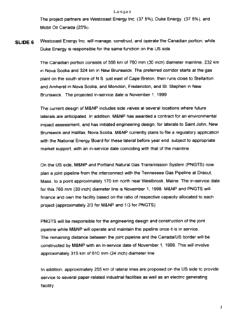 Maritimes and Northeast Pipeline: The New Supply Basin Page 3