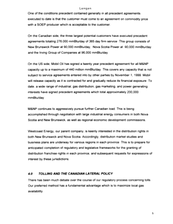 Maritimes and Northeast Pipeline: The New Supply Basin Page 5
