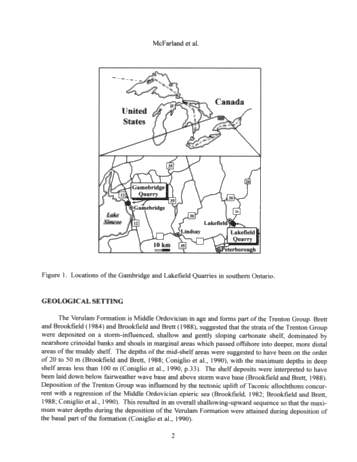 Sedimentology of Storm-Generated Shell Beds From the Verulam Formation (Ordovician) at Lakefield and Gamesbridge Quarries, Southern Ontario, Canada Page 2