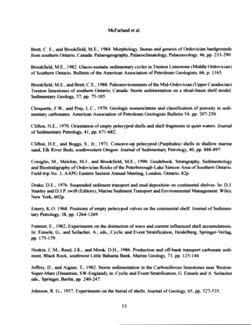Sedimentology of Storm-Generated Shell Beds From the Verulam Formation (Ordovician) at Lakefield and Gamesbridge Quarries, Southern Ontario, Canada Page 13
