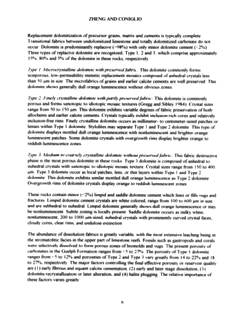 Dolomitization in the Guelph Formation, Southwestern Ontario Page 6