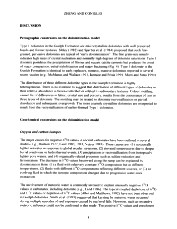 Dolomitization in the Guelph Formation, Southwestern Ontario Page 8