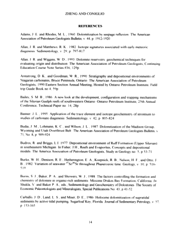Dolomitization in the Guelph Formation, Southwestern Ontario Page 14
