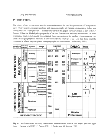 Following Coastlines: the Paleogeography of Canada From the Late Precambrian to the Early Ordovician Page 2