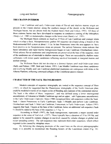 Following Coastlines: the Paleogeography of Canada From the Late Precambrian to the Early Ordovician Page 18