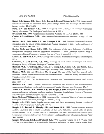 Following Coastlines: the Paleogeography of Canada From the Late Precambrian to the Early Ordovician Page 20
