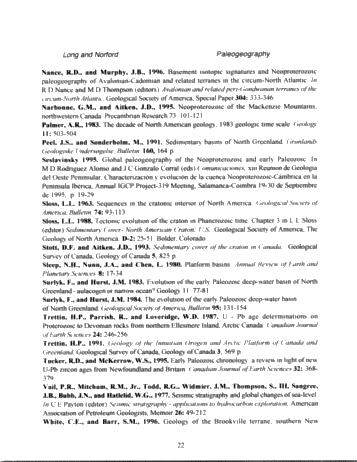 Following Coastlines: the Paleogeography of Canada From the Late Precambrian to the Early Ordovician Page 22